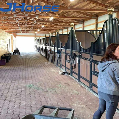 高い抵抗力がある馬の馬小屋は鋼鉄管が付いている馬の停止の前部により多くの換気パネルをはめる