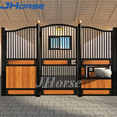 鉄骨フレームのタケ馬の停止のゲート、注文のプレハブの馬の馬小屋