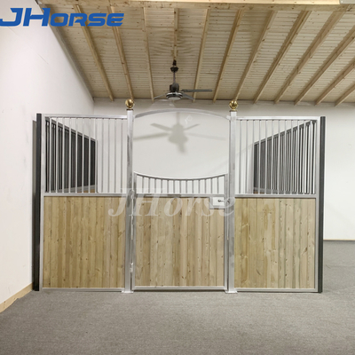 バンブー木板 馬のスタンドフロント / 馬の安定した鉄鋼10フィートビルド
